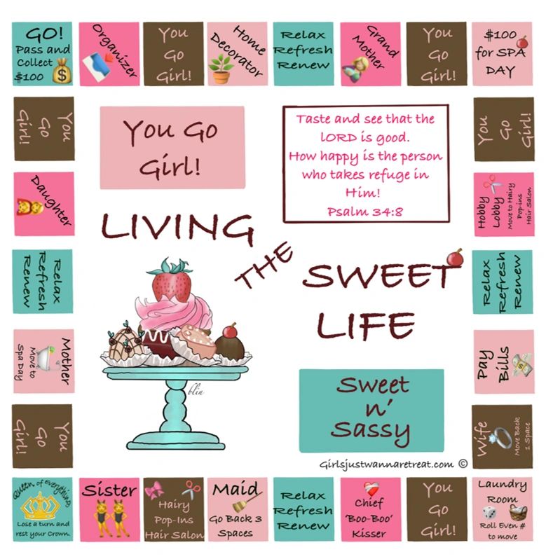 Board game design with dessert theme