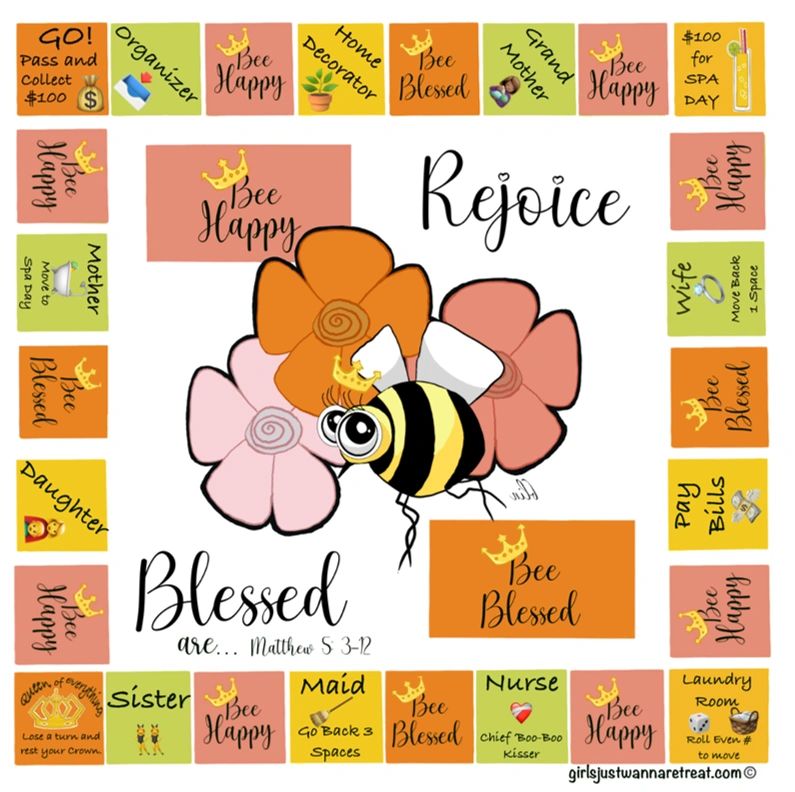 Bee and flowers with uplifting messages