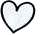 White stitched heart icon on black