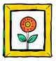 Simple framed flower illustration