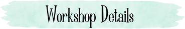 Workshop details header on teal brushstroke